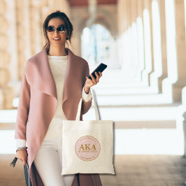 Elegant Trellis Rosa Guld Monogram Business Tygkasse