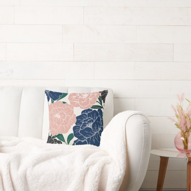 Elegant Trendig Blommigt Dekorativ kudde (Soffa)