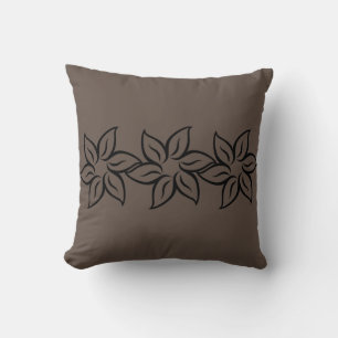 Elegant Trendig Brun Modern Blommig Kudde