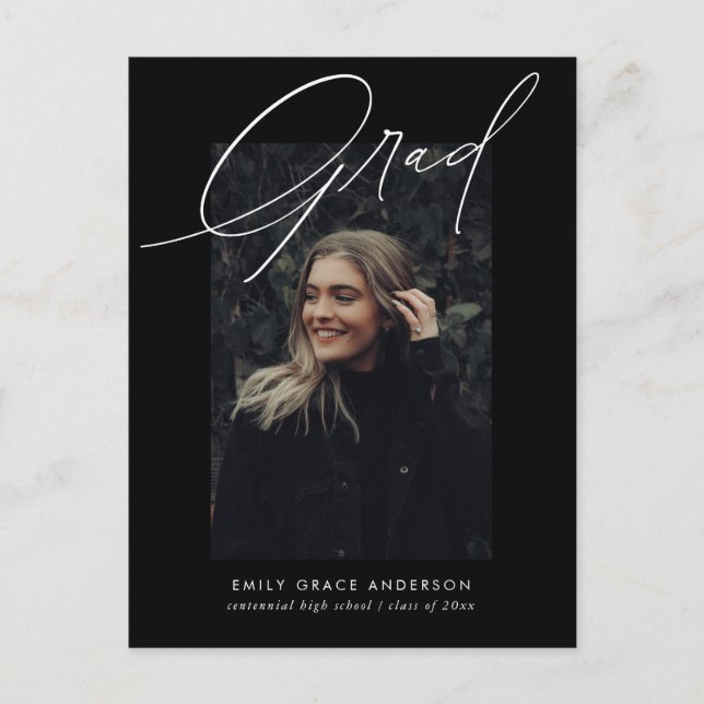 Elegant Trendig Calligraphy-skript Studenten Inbjudan Vykort (Framsida)