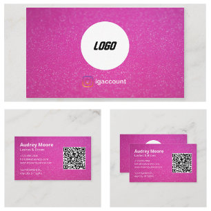 Elegant Trendig Chic Logotyp Rosa Ögonfrans Visitkort