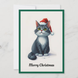 Elegant Trendig Cute Whimsical Cat God jul Julkort
