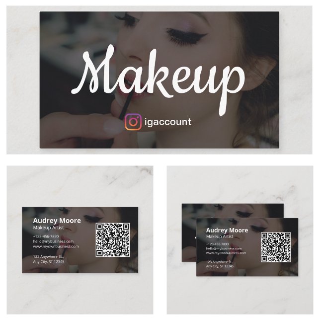 Elegant Trendig Design Makeup Artist Visitkort (Elegant Trendy Design Makeup Artist Business Card
)