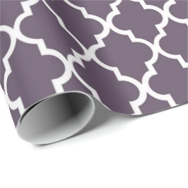 Elegant, trendig, elegant mörk lila quatrefoil presentpapper