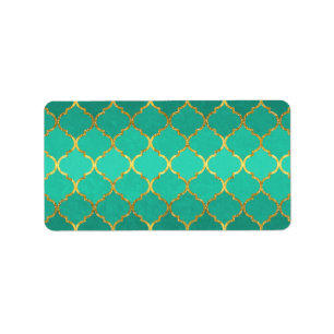Elegant trendig faux faux glitter quatrefoil adressetikett