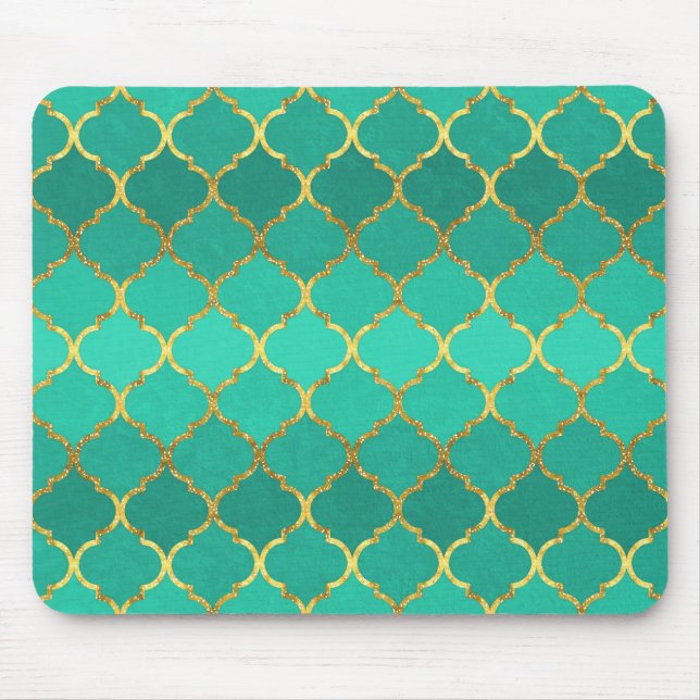 Elegant trendig faux faux glitter quatrefoil musmatta (Framsidan)