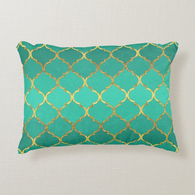 Elegant trendig faux faux glitter quatrefoil prydnadskudde (Framsidan)