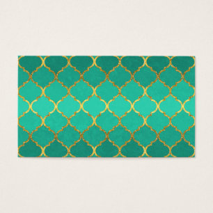 Elegant trendig faux faux glitter quatrefoil visitkort