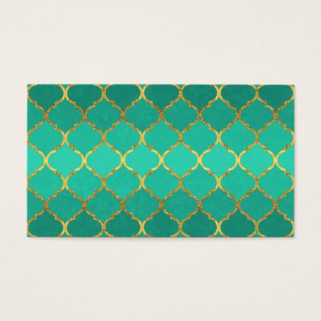 Elegant trendig faux faux glitter quatrefoil visitkort (Framsidan)