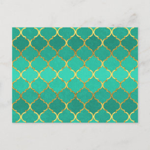 Elegant trendig faux faux glitter quatrefoil vykort