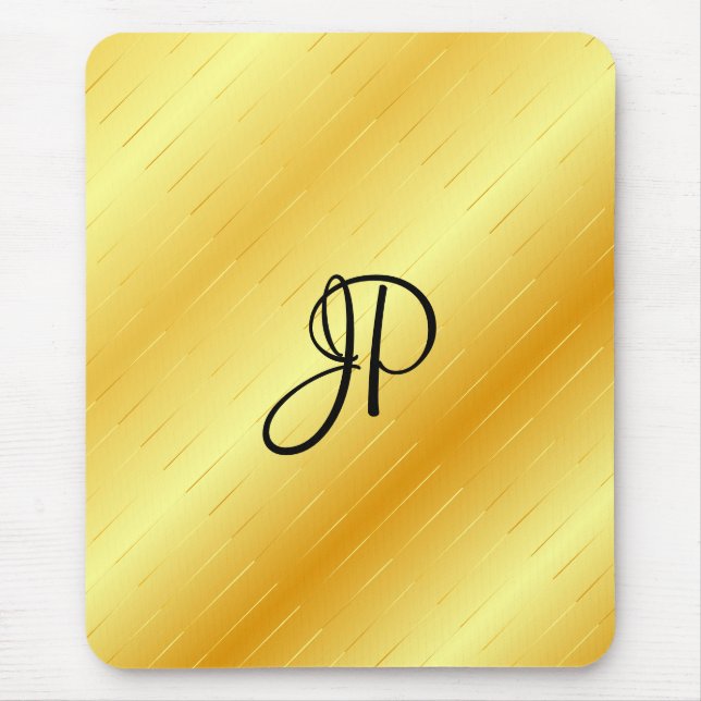 Elegant Trendig Faux Guld-mall monogrammad Musmatta (Framsidan)