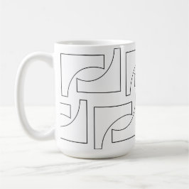Elegant Trendig Geometrisk Svart och Vit Kaffemugg