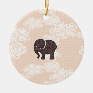 elegant trendig, giftigt sött elefant snöre julgransprydnad keramik