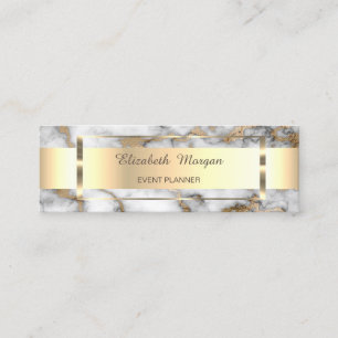 Elegant Trendig Guldrandig Ram, Vit Marmor Mini Visitkort