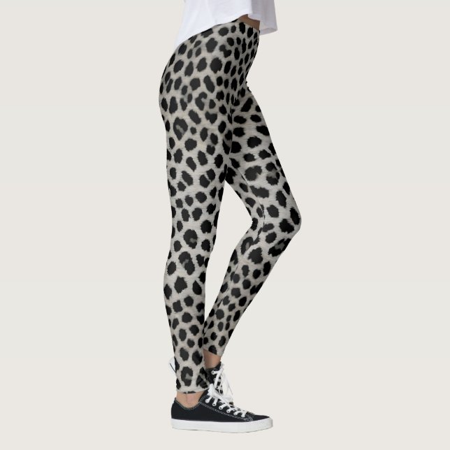 Elegant Trendig Luxury White Leopard Collection Leggings (Höger)