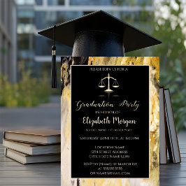 Elegant Trendig Marmor Juristexamen Festsammankoms Inbjudningar