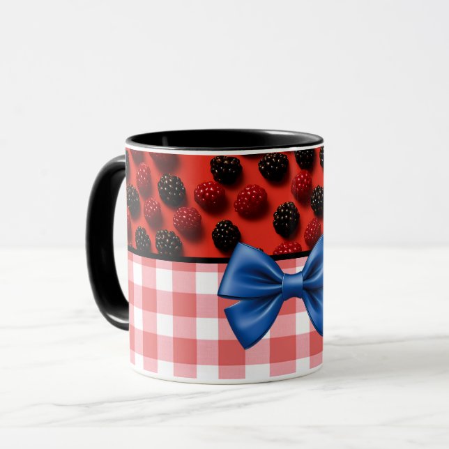 Elegant Trendig Modern Chic Kontrollerade svarta b Mugg (Framsida vänster)
