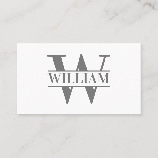 Elegant Trendig Modern Enkel Monogram Personlig Visitkort (Framsida)
