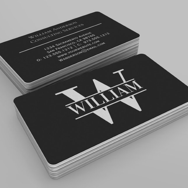 Elegant Trendig Modern Enkel monogramPersonlig Visitkort (Skapare uppladdad)