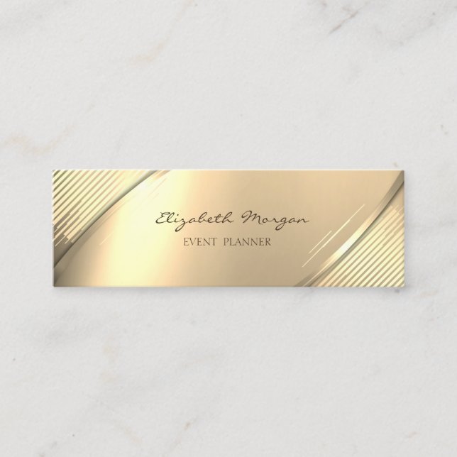 Elegant Trendig, Oäkta Guld Ränder Mini Visitkort (Framsida)