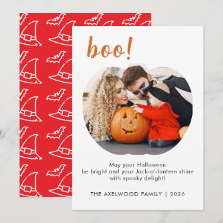 Elegant trendig Pumpa Formad Foto Halloween Julkort