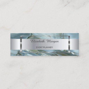 Elegant Trendig Silver Rand Ram, Marmor Mini Visitkort