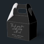 Elegant Trendig Skript Anpassad Tack Svart Presentaskar<br><div class="desc">Elegant Trendig Skript Anpassad Tack Förmån Box i Svart</div>