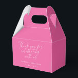 Elegant Trendig Skript Anpassad Tack Varmt Rosa Presentaskar<br><div class="desc">Elegant Trendig Skript Anpassad Tack Förmån Box i Varmt Rosa</div>