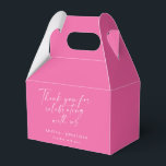 Elegant Trendig Skript Anpassad Tack Varmt Rosa Presentaskar<br><div class="desc">Elegant Trendig Skript Anpassad Tack Förmån Box i Varmt Rosa</div>