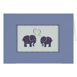 Elegant trendig söta elefanter i kärlek hälsningskort
