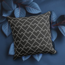 Elegant Trendig Svart Geometrisk Mönster Kudd