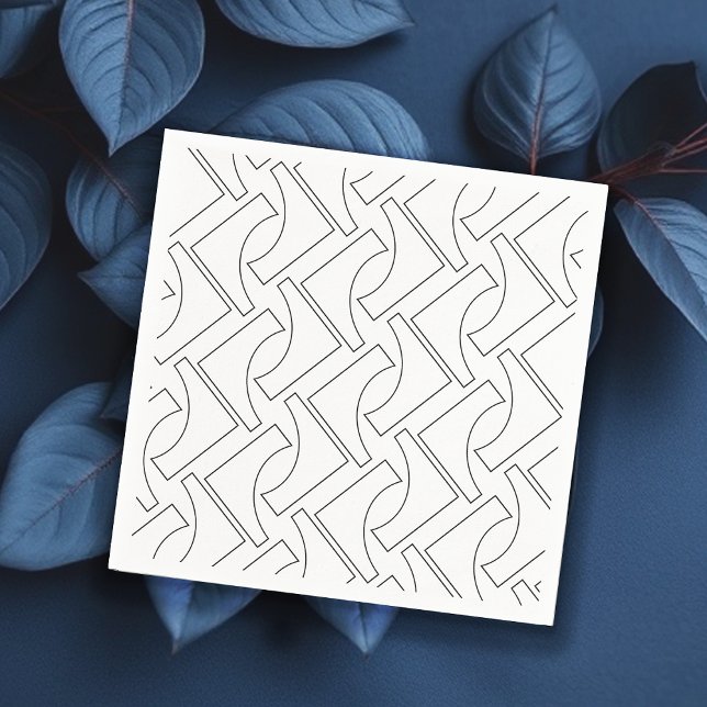 Elegant Trendig Svart och Vit Geometrisk Mönster Pappersservett (Skapare uppladdad)