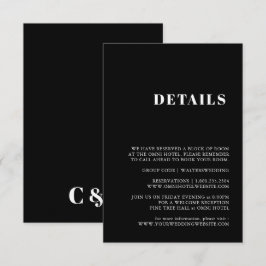 Elegant & Trendig Svart och Vit Inneslutningskort Tilläggskort