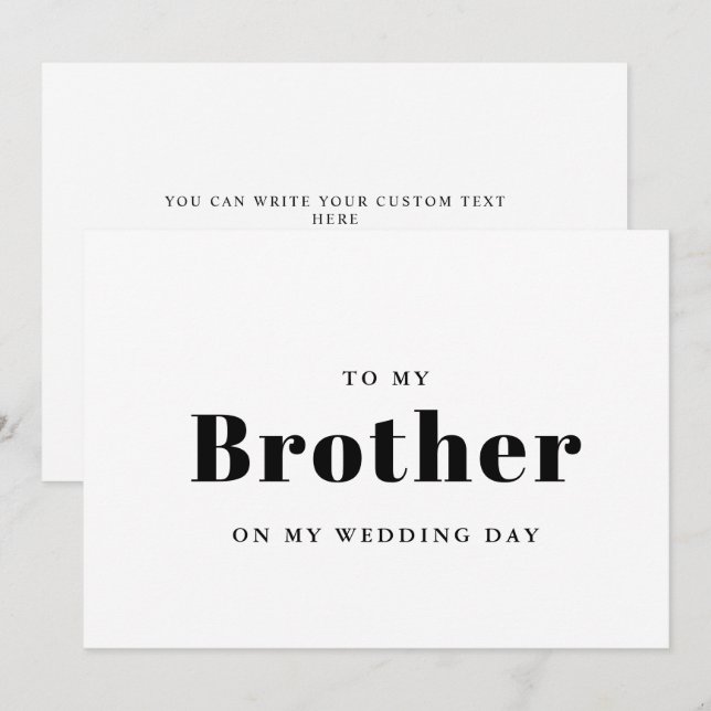 Elegant & trendig Till min bror på min bröllopsdag (Fram/baksida)