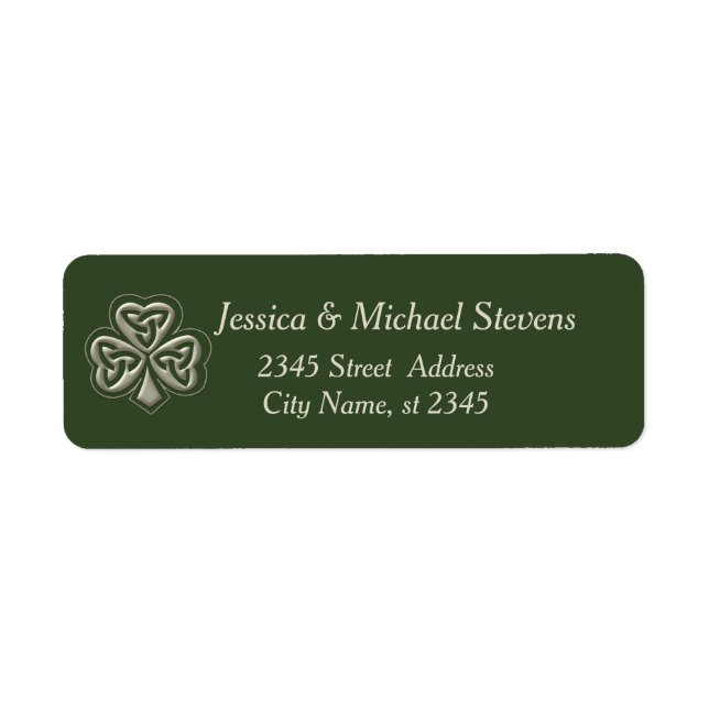 Elegant trendig tur iriska schack returadress etikett (Framsidan)