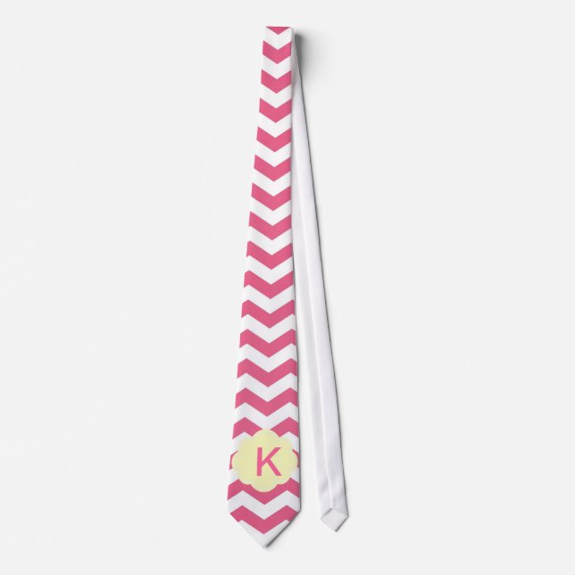 Elegant, trendig, vacker rosa chevronmonogram slips (Framsida)