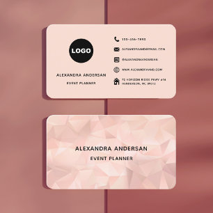 Elegant triangeln Rosa ros Guld Professionell Visitkort