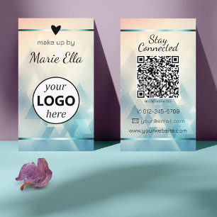 Elegant Triangle Mönster Heart Photo QR Code Logot Visitkort