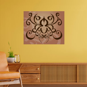 Elegant Tribal Swirl Tattoo Stil Poster