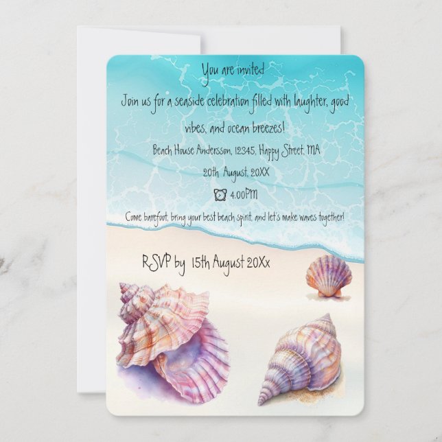 Elegant Tropical Beach Seashells Pearls Nautical (Framsida)