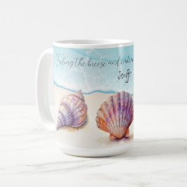 Elegant Tropical Beach Seashells Pearls Nautical Kaffemugg