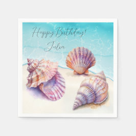 Elegant Tropical Beach Seashells Pearls Nautical Pappersservett