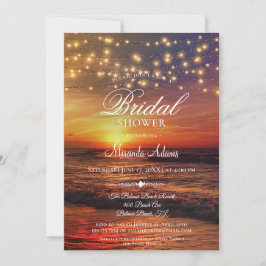 Elegant Tropical Beach String Ljus Möhippa Inbjudningar