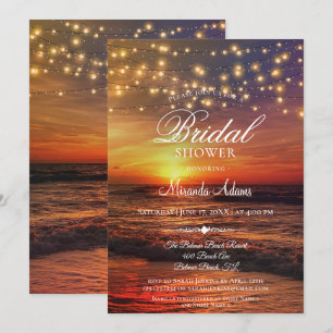Elegant Tropical Beach String Ljus Möhippa Inbjudningar