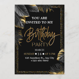 Elegant Tropical Birthday Party Invitation Inbjudningar