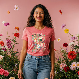 Elegant Tropical Blommigt Botanical Koi Fish Pond T Shirt