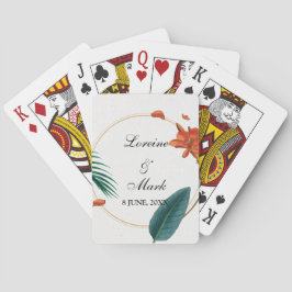 Elegant Tropical Blommigt Bröllop Casinokort