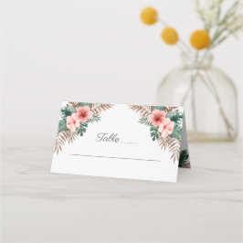 Elegant Tropical Blommigt Bröllop Placeringskort