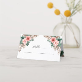 Elegant Tropical Blommigt Bröllop Placeringskort
