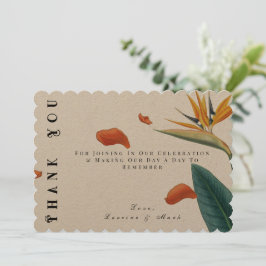 Elegant Tropical Blommigt Bröllop Tack Kort